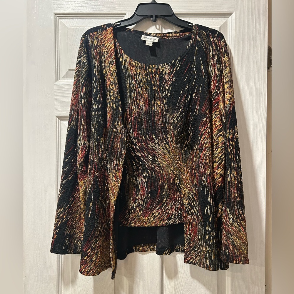 Coldwater Creek 2 piece Top and Cardigan Set